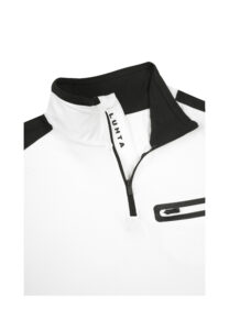 Luhta Kodannotko 232561677L-010 witte heren ski-pully met opstaande kraag en rits