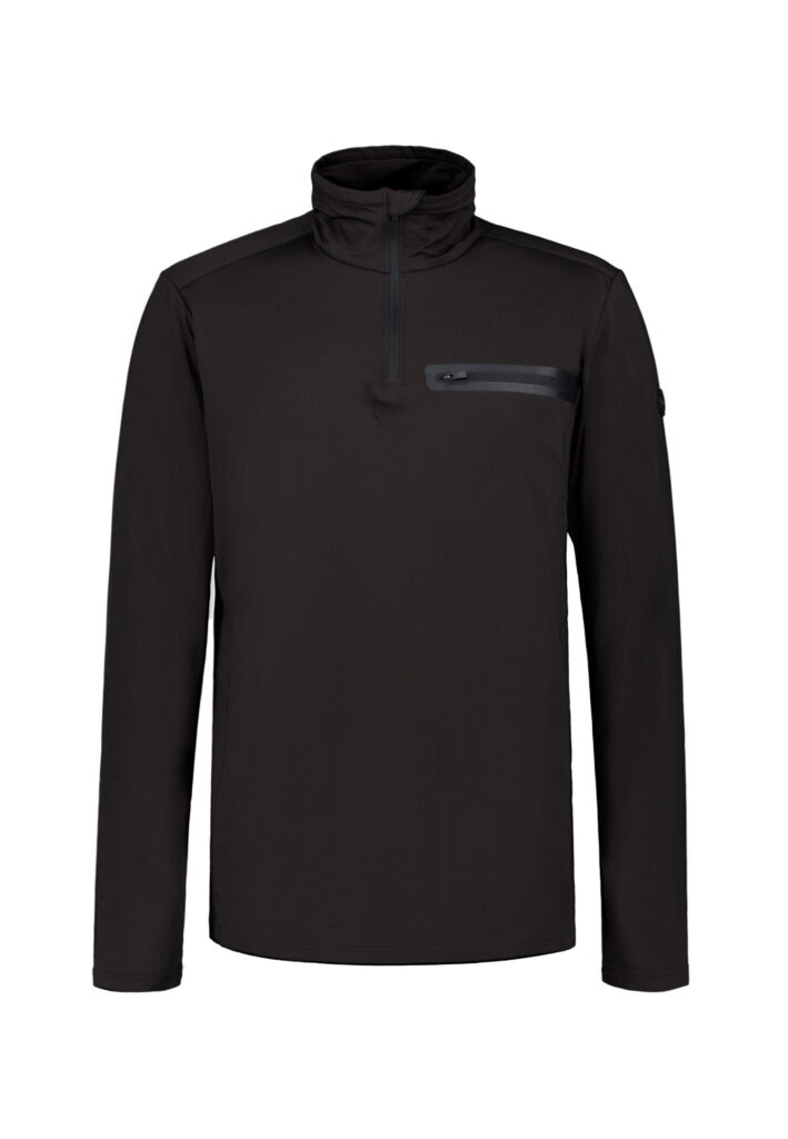 Luhta Kodannotko 232561677L-990 zwarte heren ski-pully met opstaande kraag en rits