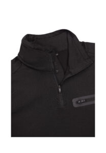 Luhta Kodannotko 232561677L-990 zwarte heren ski-pully met opstaande kraag en rits