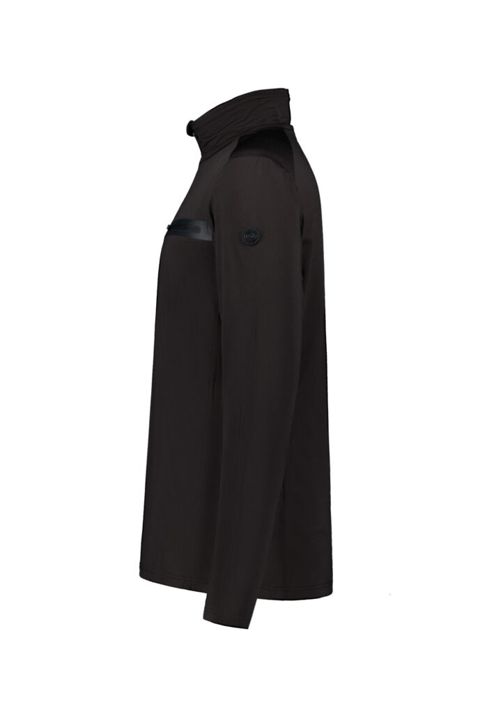 Luhta Kodannotko 232561677L-990 zwarte heren ski-pully met opstaande kraag en rits