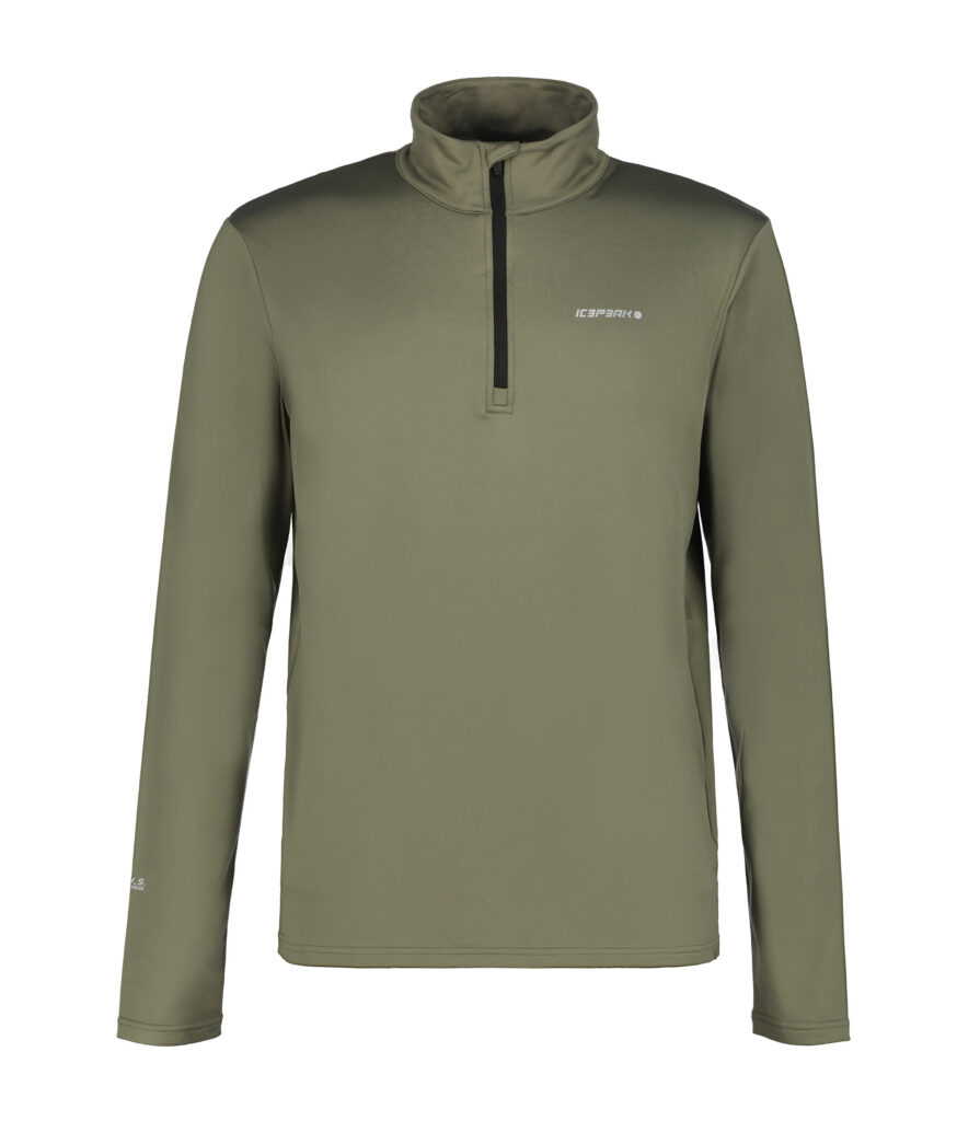 Icepeak 257712584l 519 felsberg heren ski pully olijfgroen midlayer halvezip