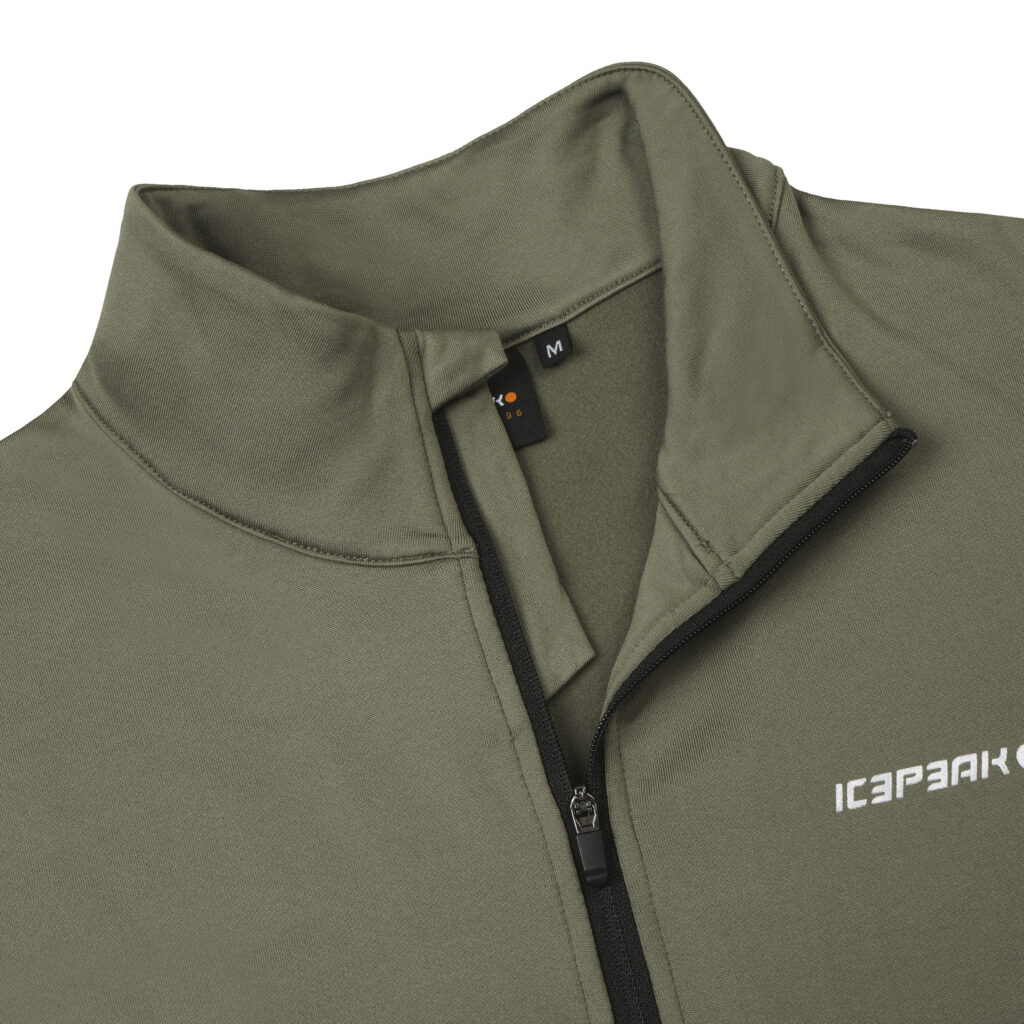 Icepeak 257712584l 519 felsberg heren ski pully olijfgroen midlayer halvezip