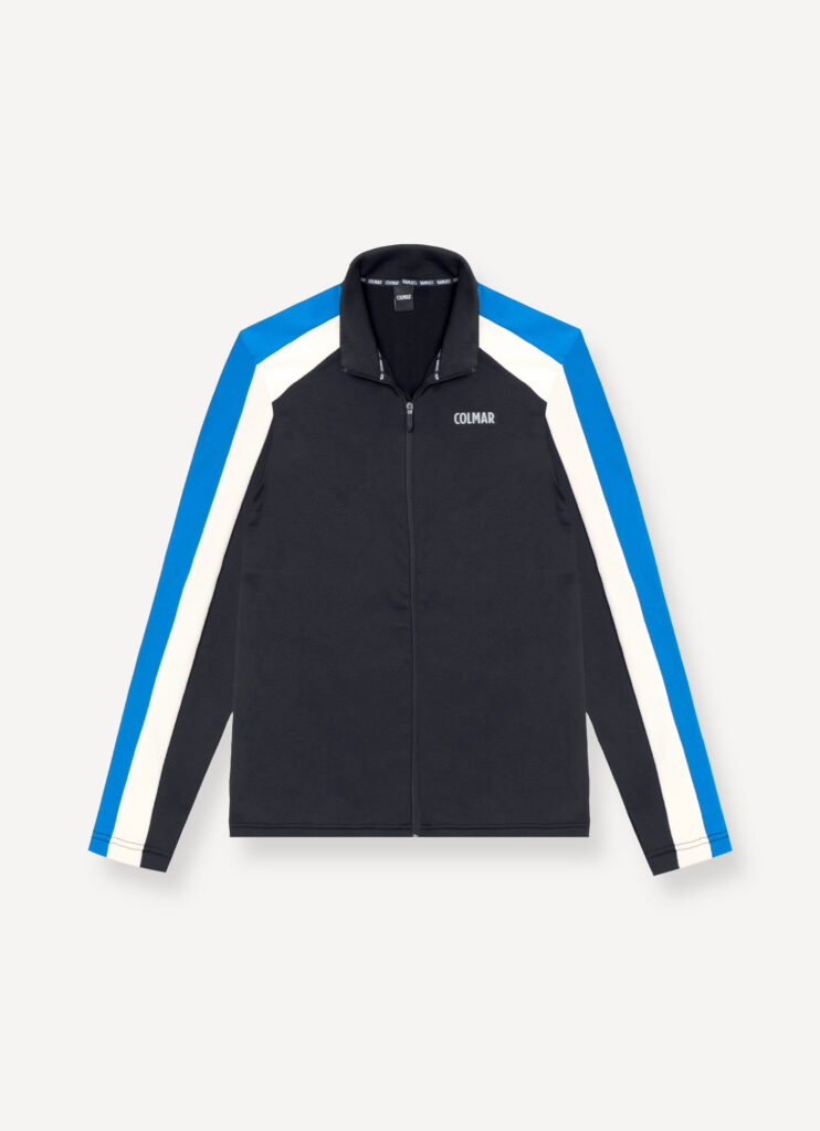 Colmar fullzip three-colored stretch fleece 830000001 5WU 99 black digitalblue dune heren ski-vest