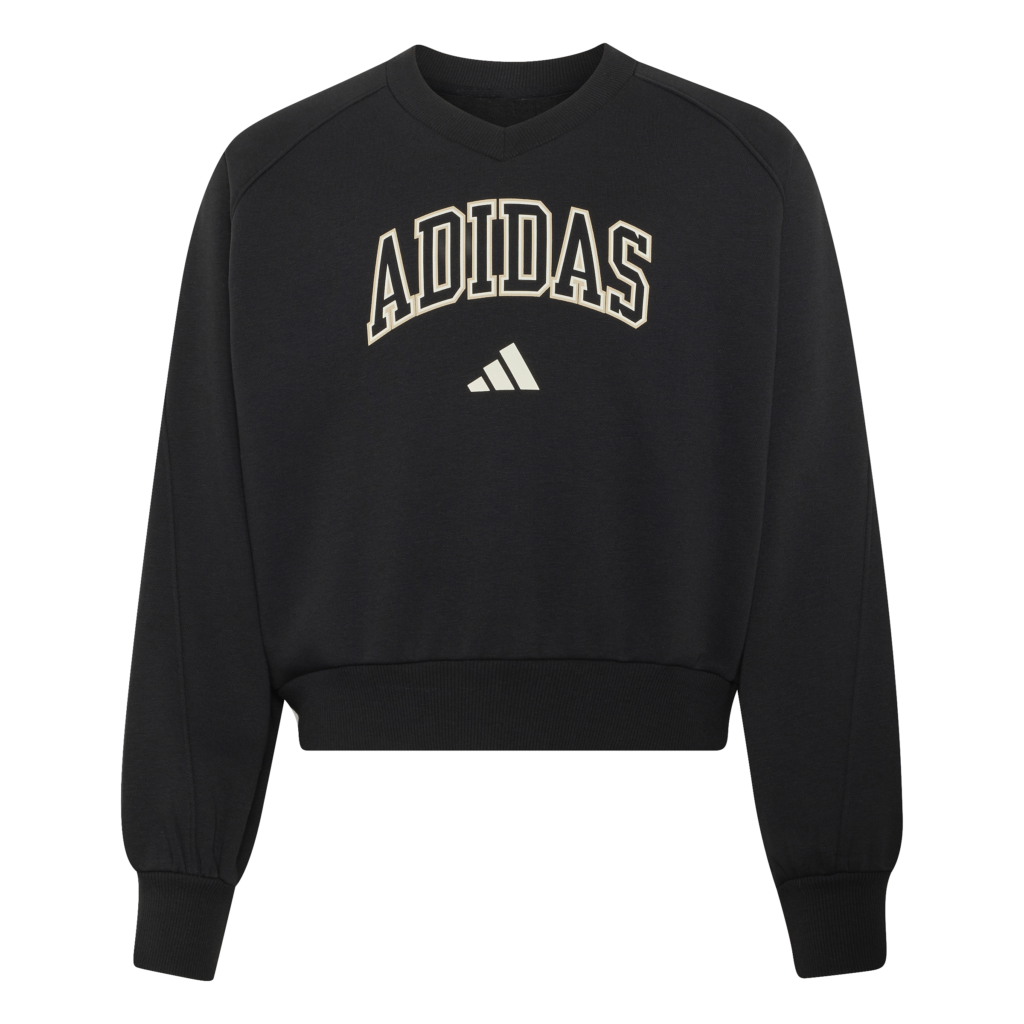 Adidas ks5134 jg clgt v-neck sweater black off white meiden trui v-hals zwart wit
