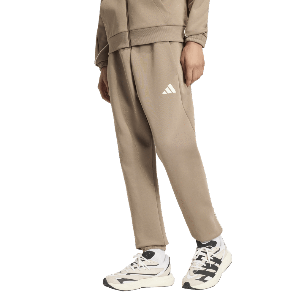 adidas M Sta sl pt KY6985 khasix khaki heren trainingsbroek met ivoren strepen