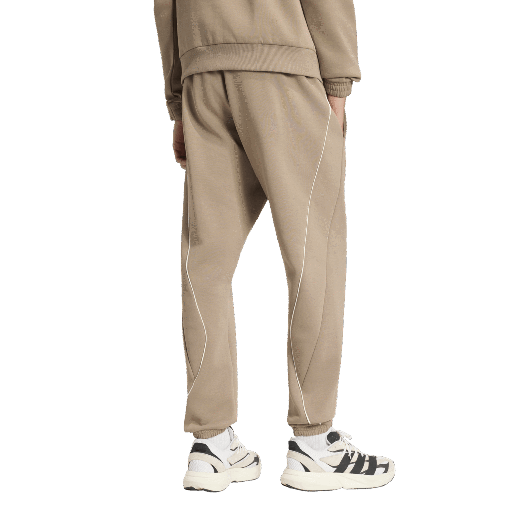 adidas M Sta sl pt KY6985 khasix khaki heren trainingsbroek met ivoren strepen