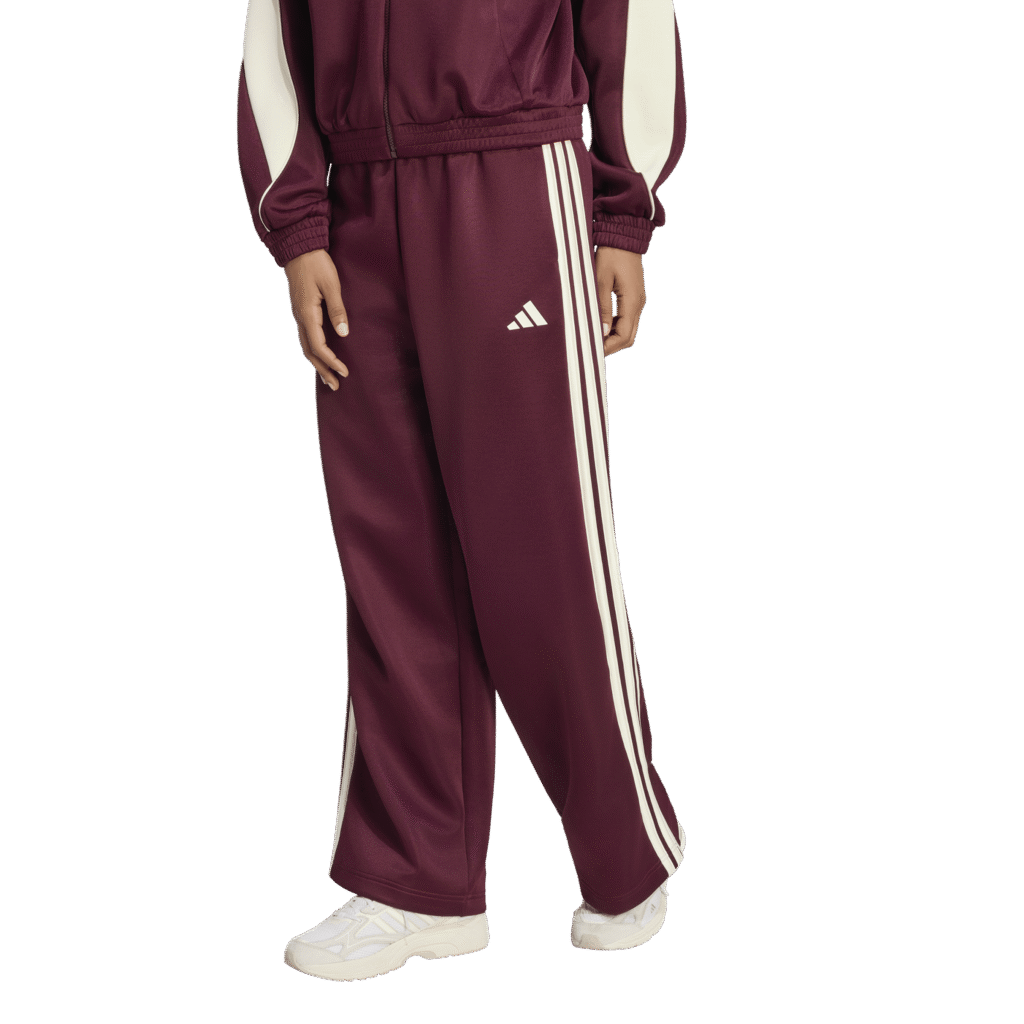 adidas W Stadium Track Pant KY8168 Maroon Ivory bordeauxrode dames trainingsbroek met ivoren accenten