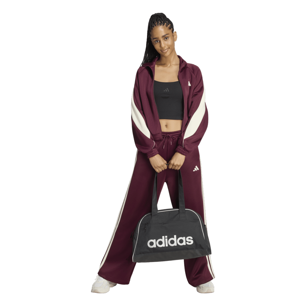 adidas W Stadium Track Pant KY8168 Maroon Ivory bordeauxrode dames trainingsbroek met ivoren accenten