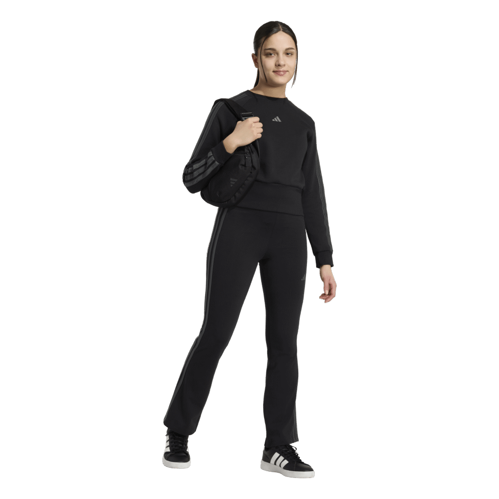 Adidas jg satin fl leg kz5124 black gresix meiden legging sporttight junior