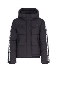 Superrebel Spicy-T Girls Metallic Hooded Ski Jacket R609-5213 099 zwarte meiden skijas met metallic glans