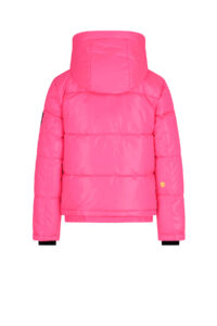 Superrebel SPICY Girls Metallic Hooded Ski Jacket R609-5214 212 fluo pink meiden skijas opvallend roze