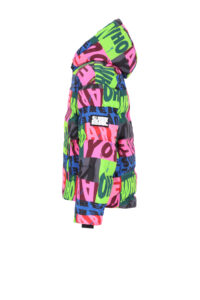 Superrebel BELLA Girls plain coat with glued lines R-609-5216 213 WHO AOP meiden winterjas print