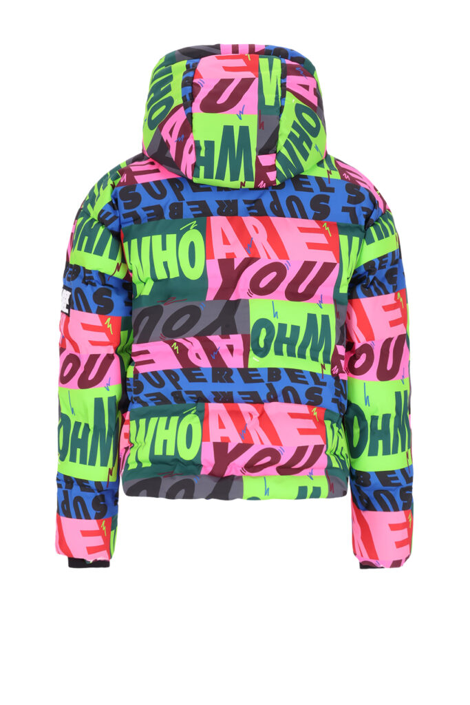 Superrebel BELLA Girls plain coat with glued lines R-609-5216 213 WHO AOP meiden winterjas print