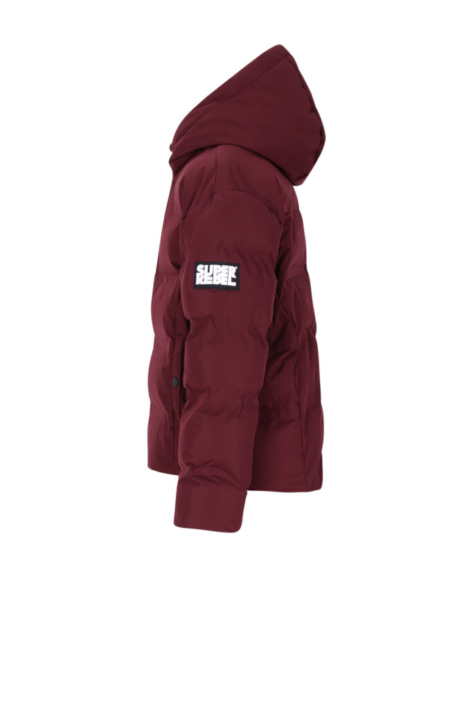 Superrebel BELLA Girls plain coat with glued lines R-609-5216 260 bordeaux meiden winterjas
