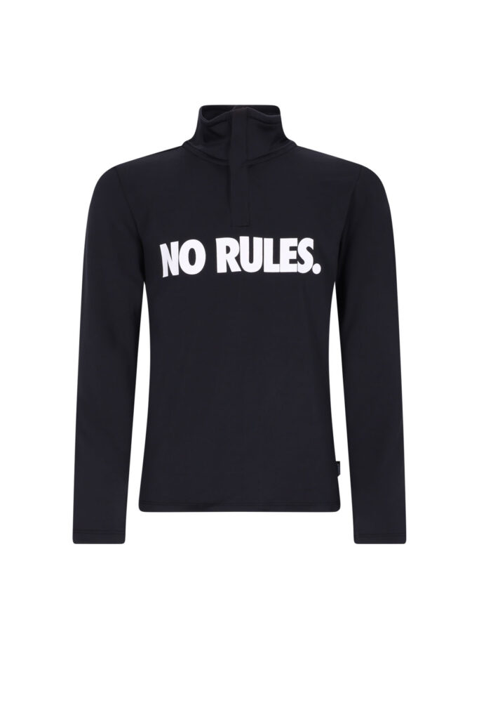 Superrebel SPURT ski sport jersey pully R609-6402 099P black print kinder ski-pully zwart