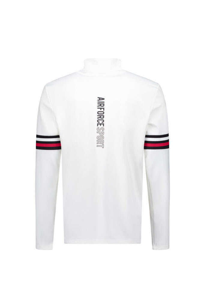 Airforce Camelback Mountain Pully SPFRM0162-100 White frisse witte heren ski-pully met opstaande kraag en rits