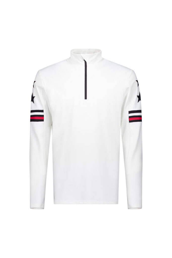 Airforce Camelback Mountain Pully SPFRM0162-100 White frisse witte heren ski-pully met opstaande kraag en rits