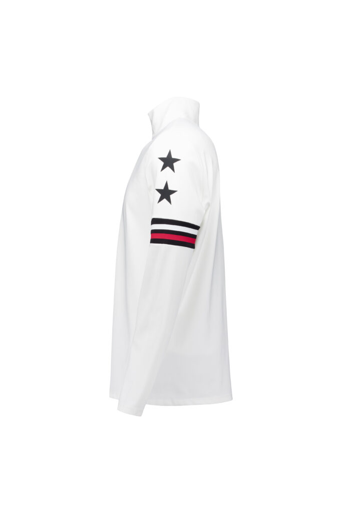Airforce Camelback Mountain Pully SPFRM0162-100 White frisse witte heren ski-pully met opstaande kraag en rits