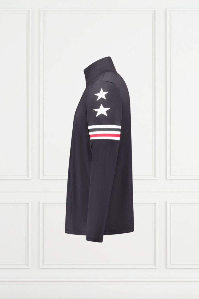 Airforce Camelback Mountain Pully SPFRM0162-901 True Black strakke zwarte heren ski-pully met kraag en rits