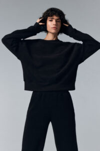 Airforce Terry Pants Black SPFRW0151-901 zwarte dames broek met elastische tailleband en zakken