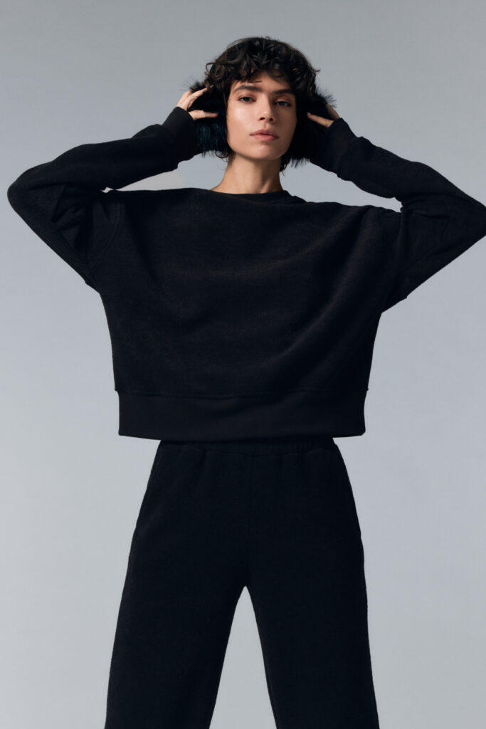 Airforce Terry Pants Black SPFRW0151-901 zwarte dames broek met elastische tailleband en zakken
