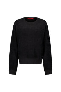 Airforce Terry Sweater Black SPFRW0152-901 zwarte dames trui met elastische boorden en zachte pasvorm