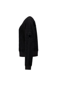 Airforce Terry Sweater Black SPFRW0152-901 zwarte dames trui met elastische boorden en zachte pasvormAirforce Terry Sweater Black SPFRW0152-901 zwarte dames trui met elastische boorden en zachte pasvorm