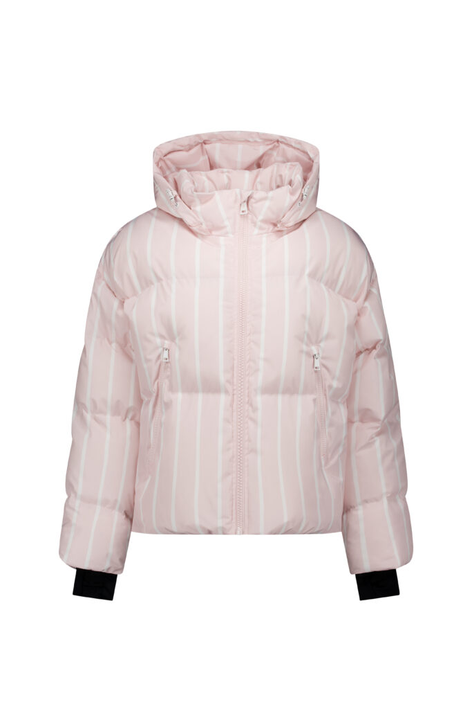 Airforce sport big pinstriped sun peaks jacket spfrw0290 311 100 barley pink white dames skijas roze wit gestreept