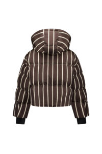 Airforce sport big pinstriped sun peaks jacket spfrw0290 650 110 dark coffee whitecap gray dames skijas bruin grijs gestreept