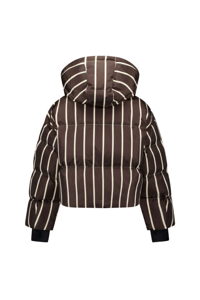 Airforce sport big pinstriped sun peaks jacket spfrw0290 650 110 dark coffee whitecap gray dames skijas bruin grijs gestreept
