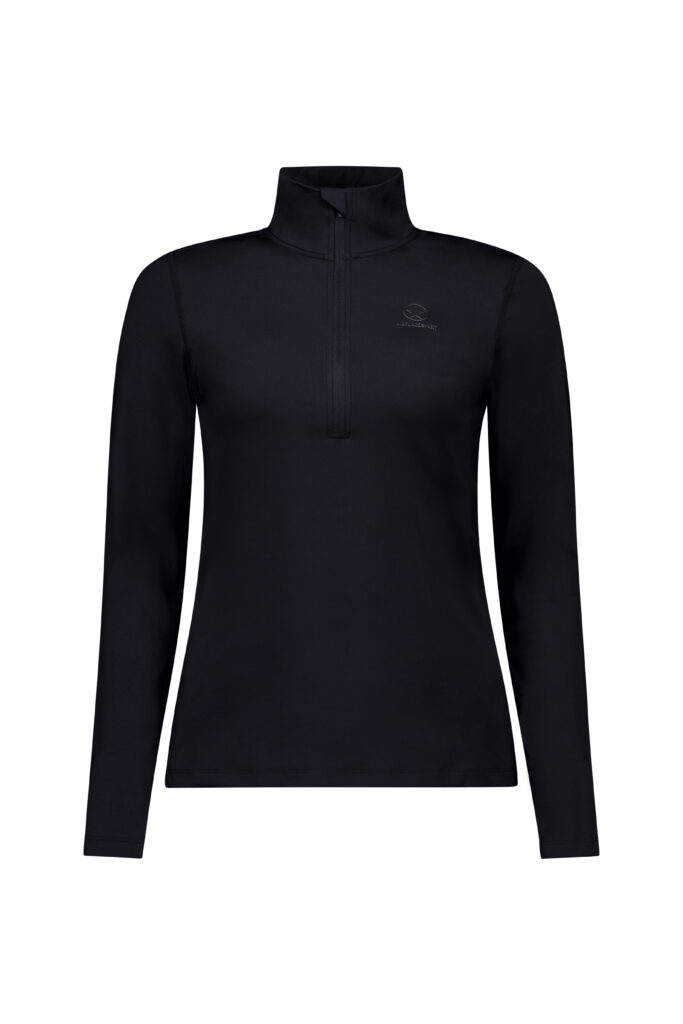 Airforce Sunny Mountain Pully True Black SPHRW0176-901 zwarte dames ski-pully met opstaande kraag en rits