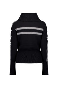 Airforce Eldora Mountain Knit SPVEW0154-901 True Black gebreide zwarte dames ski-pully met kraag en rits