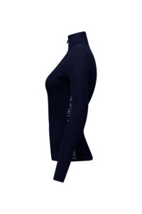 Airforce Ruby Ribbed Pully SPVEW0102-901/100 True Black White geribde dames ski-pully met kraag en rits