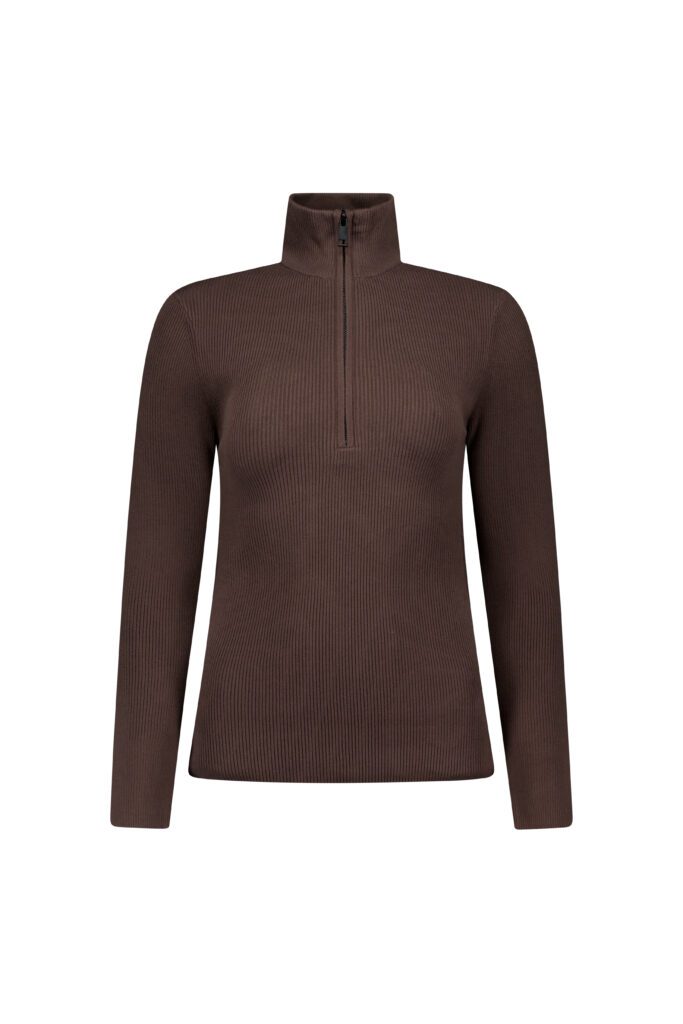 Airforce spvew0201 ruby ribbed pully dames kleur 461 100 french roast white ski pully wintersport