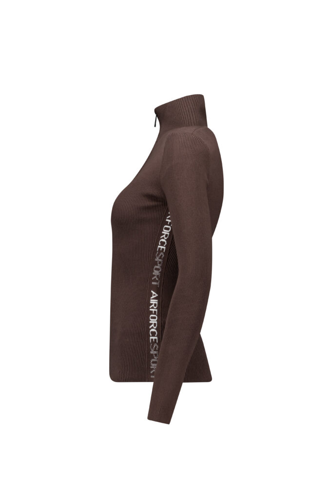 Airforce spvew0201 ruby ribbed pully dames kleur 461 100 french roast white ski pully wintersport