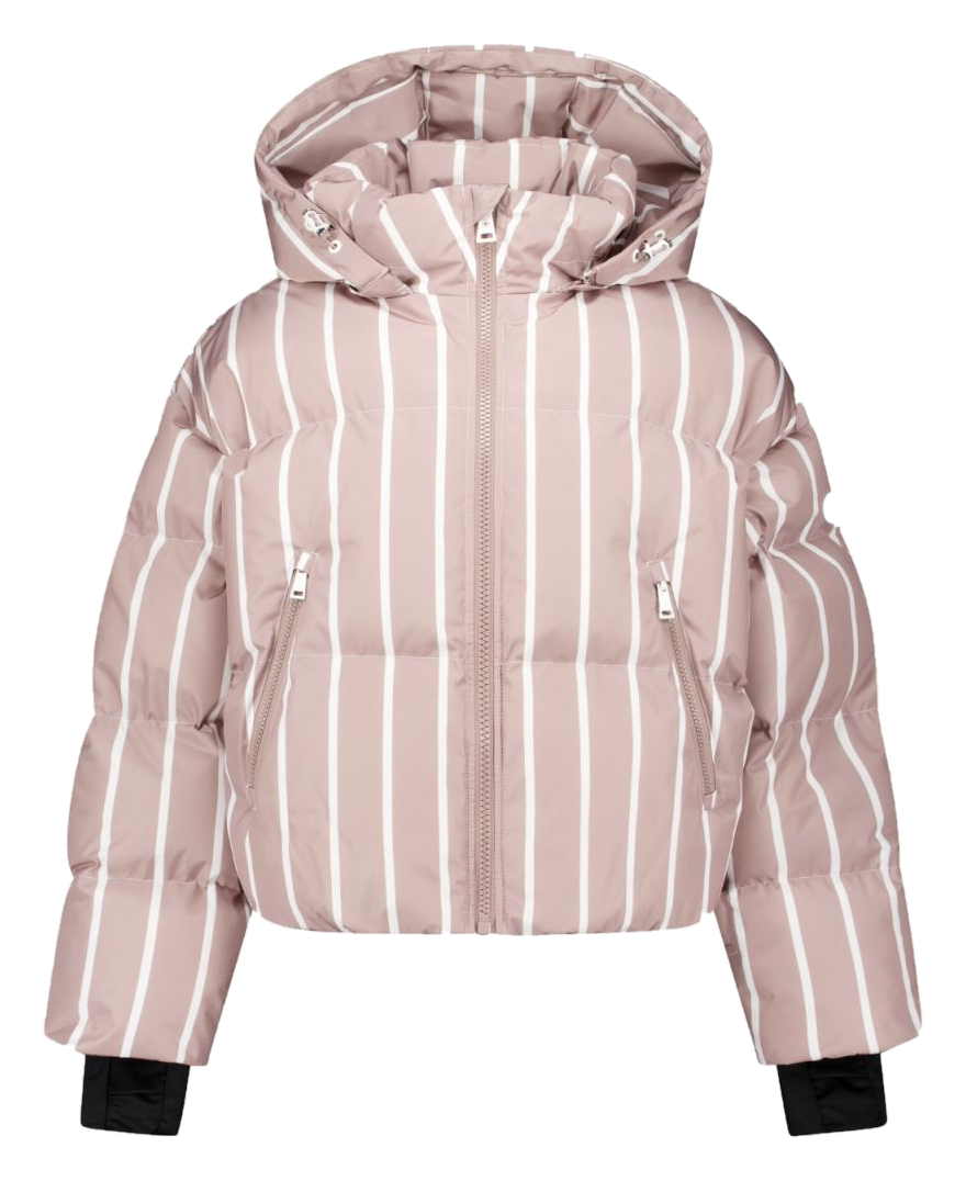 Airforce Sport Big Pinstriped Sun Peaks Jacket dames ski-jas roze met witte krijtstreep