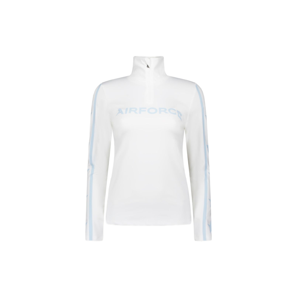 Witte Airforce Sport pully met lichtblauwe strepen en logo