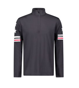 Airforce Camelback Mountain Pully SPFRM0162-901 True Black strakke zwarte heren ski-pully met kraag en rits