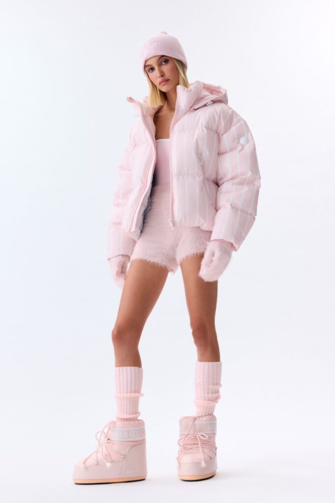 Airforce sport big pinstriped sun peaks jacket spfrw0290 311 100 barley pink white dames skijas roze wit gestreept