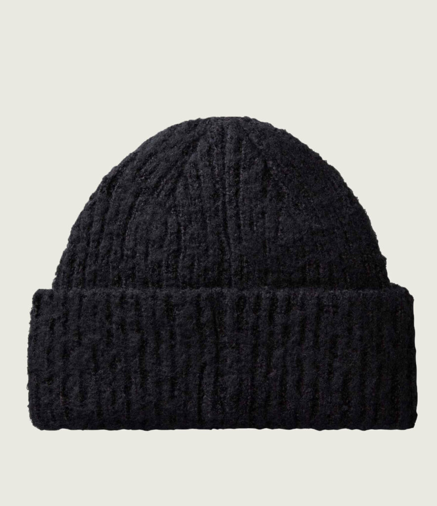 Calvin klein lv04f8104g ub1 brushed solid chunky beanie black grove gebreide muts zwart