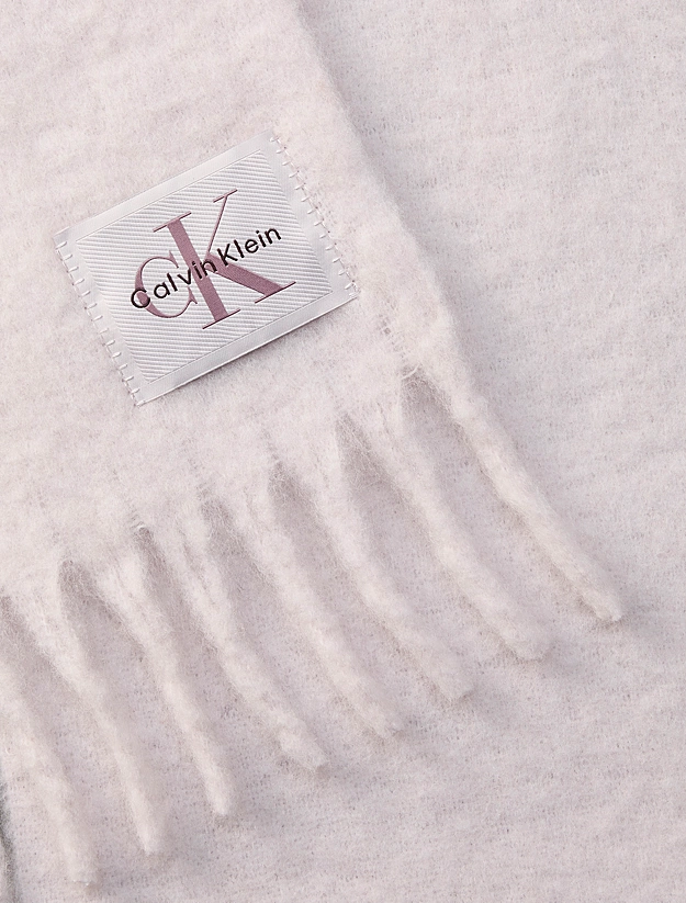 Calvin klein lv04f8105gvc9 brushed solid hw scarf gray lilac sjaal grijs lila kwastjes