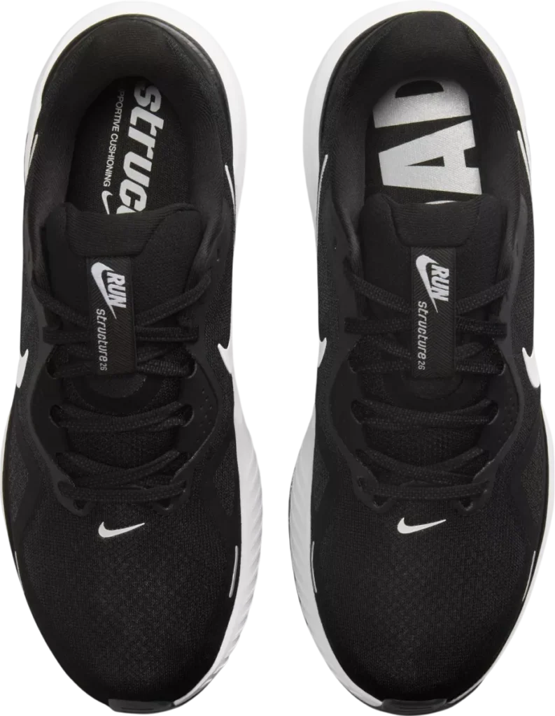 Nike Structure 26 HJ1102-002 zwarte heren anti-pronatie hardloopschoenen met ondersteuning
