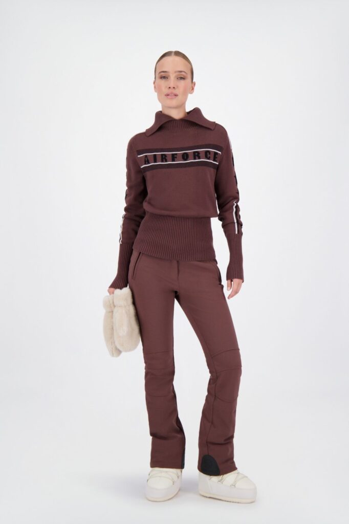 Airforce spvew0154 eldora mountain knit kleur 461 french roast trui ski trui dames