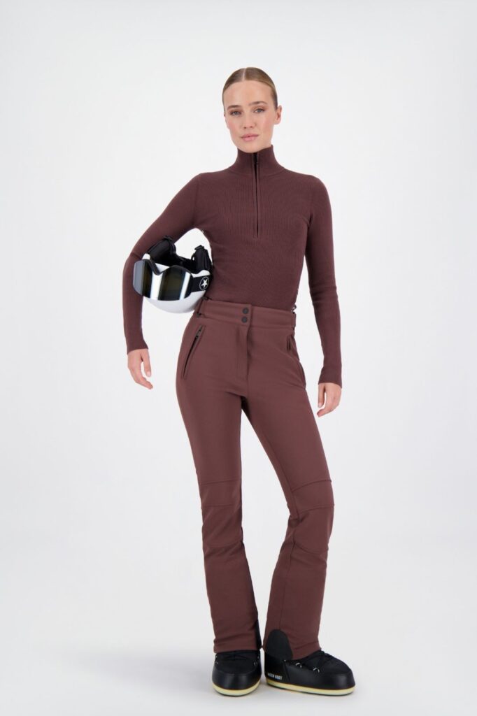 Airforce spvew0201 ruby ribbed pully dames kleur 461 100 french roast white ski pully wintersport